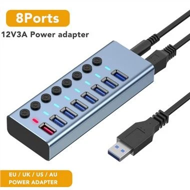 MSLFORCE 10Ports USB3.0 HUB hleðslustöð