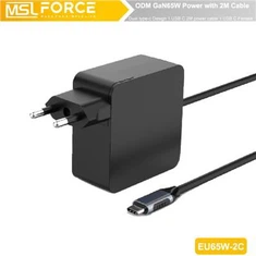 65W GaN hleðslutæki Tvöföld USB C snúru 2M